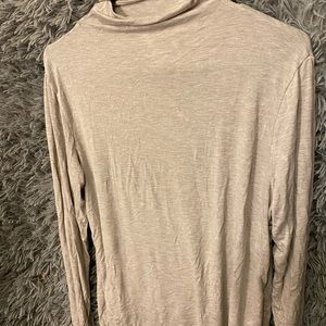 Tan H&M mock neck long sleeve shirt